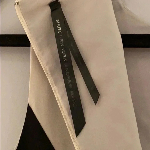 Andrew Marc Sheath Sleeveless Illusion Dress Black and Tan/Light Grey Size 8 - Picture 5 of 9